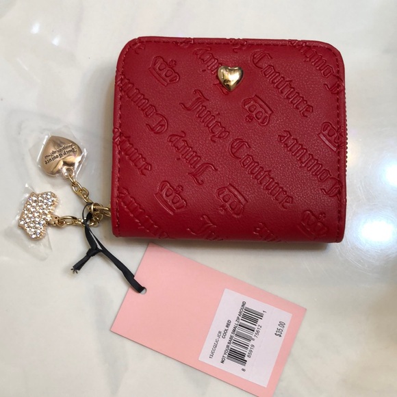 Juicy Couture Cool Red Not Your Babe Small Zip Around Bifold Wallet NWT - Picture 7 of 16
